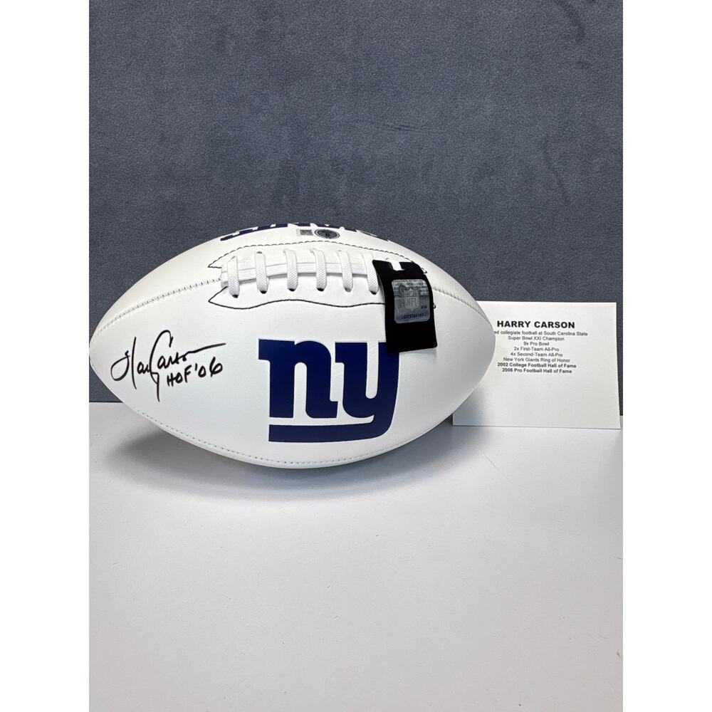 Harry Carson Autographed NY Giants NFL Football *New in Packaging (Certified)
